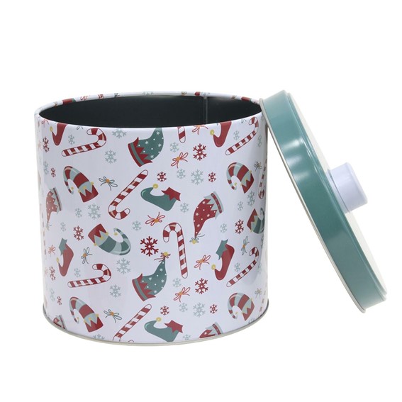 Zestaw 2 Pudełek Świątecznych Metalowych Biały/Zielony