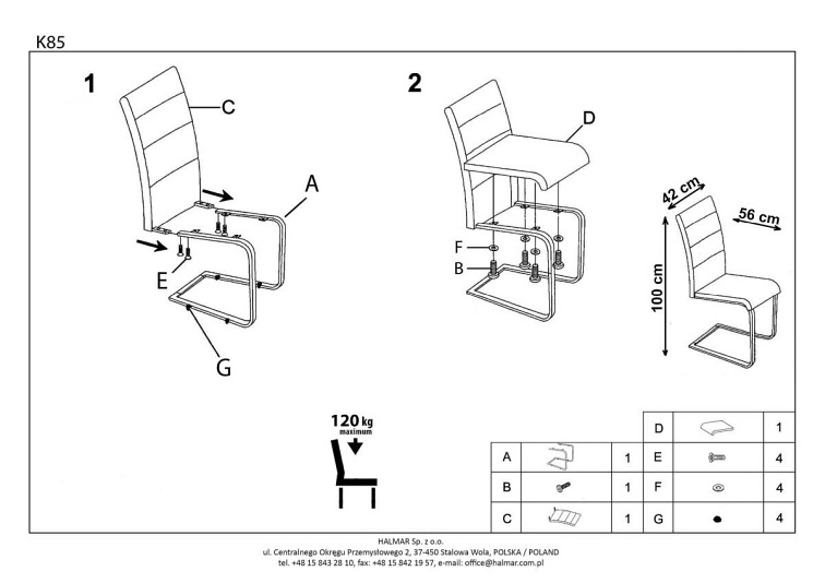Krzesło K85 Ciemny Krem
