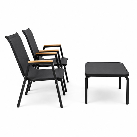 Zestaw Balkonowy NERANO Wood Duo Czarny