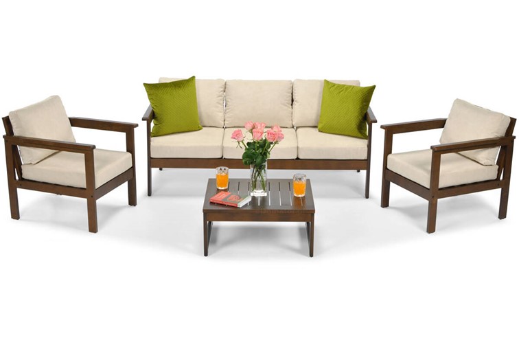 Zestaw Ogrodowy BELLA 5 Osobowy Brązowy/ Beżowy