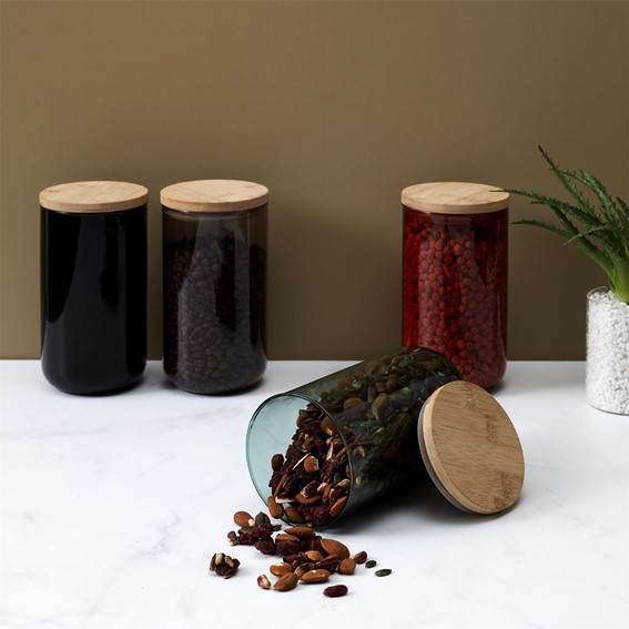 Pojemnik Szklany z Pokrywką 1l Terrakota