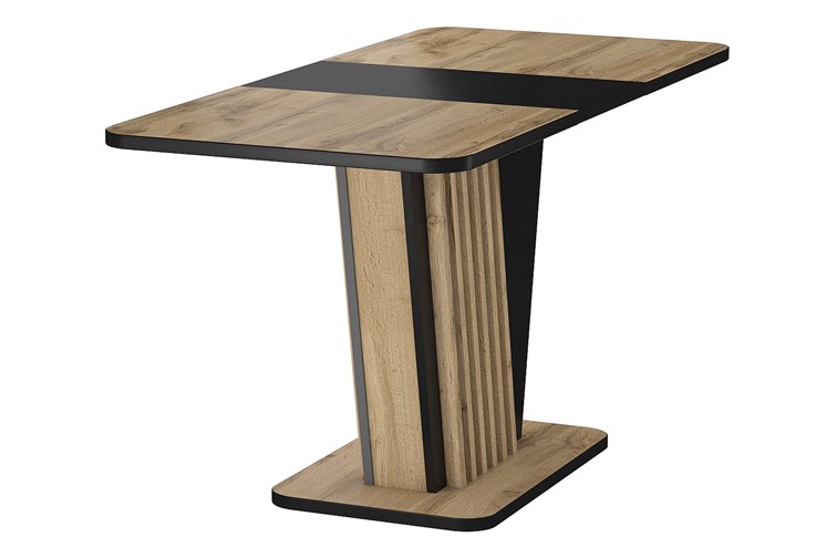 Stół NEVIO (125-170)x75 Czarny/Dąb Artisan