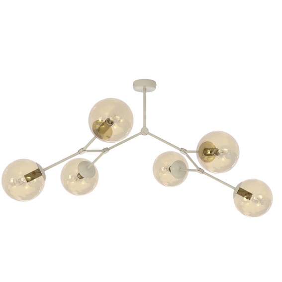 Lampa Sufitowa SPACE 6 Beżowy/Miodowy