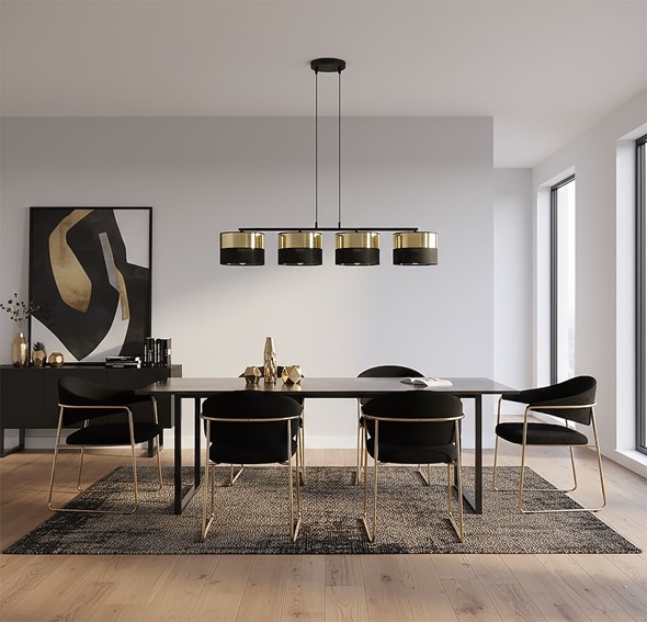 Lampa Wisząca LUX 4 Czarny/Złoty