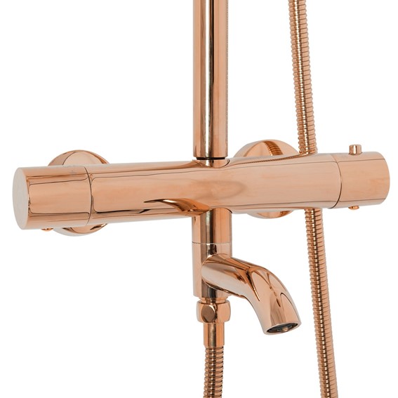 Zestaw Natryskowo-Wannowy LUNGO z Termostatem Różowe Złoto