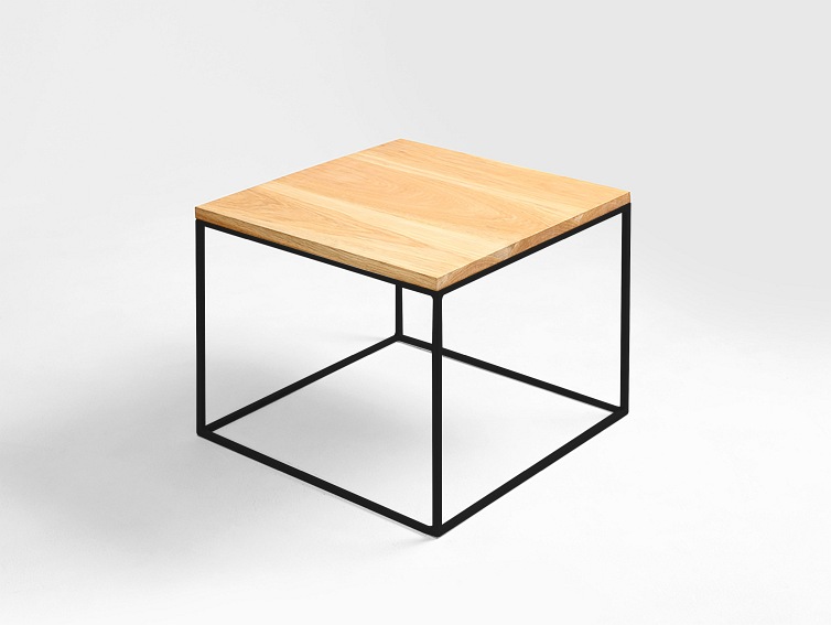 Stół Kawowy Tensio Solid Wood 50x50 Dąb/Czarny