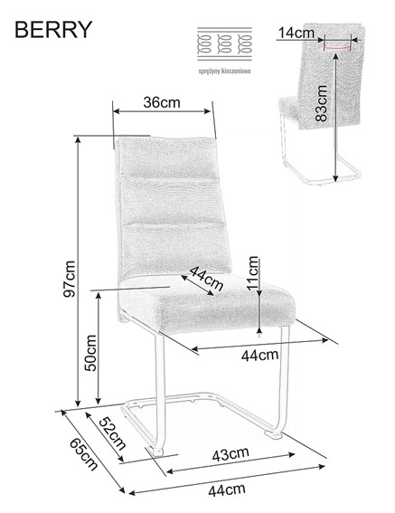 Krzesło BERRY Brego Czarny/Ciemny Szary 18