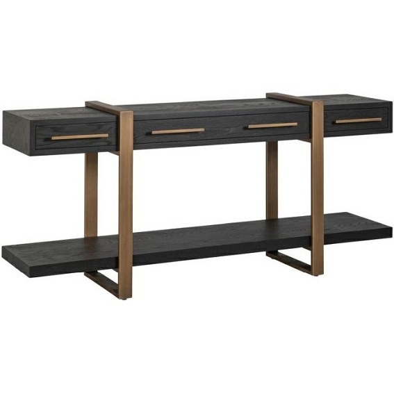 Kredens CAMBON Czarny/Naturalny