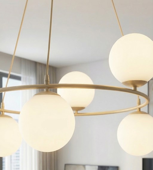 Lampa Wisząca AZURA 6 Beżowy/Biały