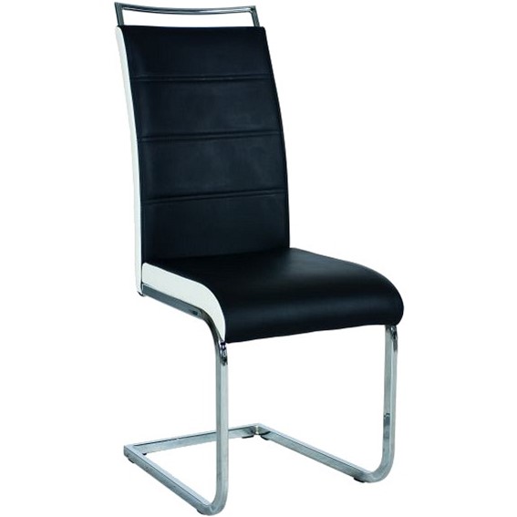 Krzesło H441 Chrom/Czarny/Biały Ekoskóra