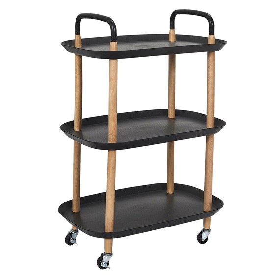 Wózek/Stolik KALEO Czarny/Naturalny