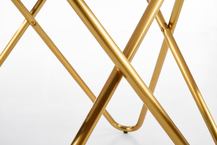 Stół BONELLO fi120 Popielaty Marmur/Złoty