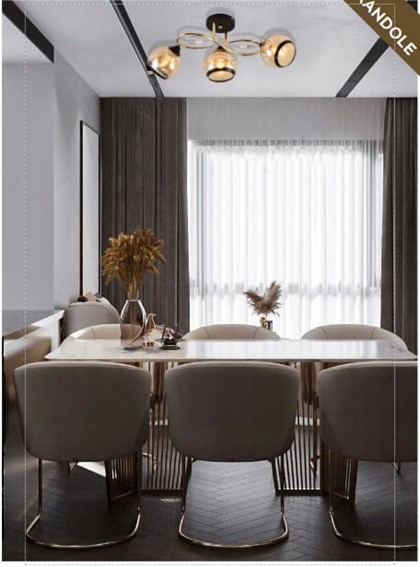 Żyrandol GABRIELLA 3 Chromowany/Bursztynowy