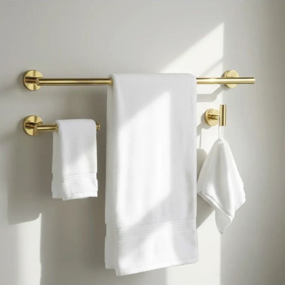 Komplet Wieszaków Łazienkowych ARI Złoty