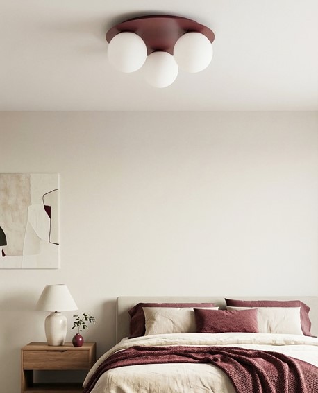 Lampa Sufitowa SOLAR 3 Burgundowy/Biały