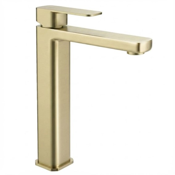 Bateria Umywalkowa Wysoka ARLO Złoty Szczotkowany