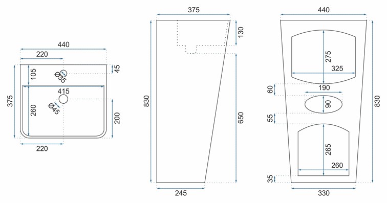 Umywalka Wolnostojąca ARIS MARBLE Marmur