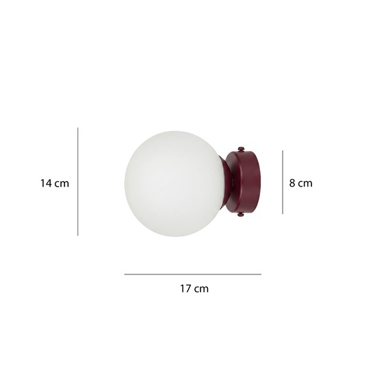 Kinkiet MAGNUS K1 Burgundowy/Opal