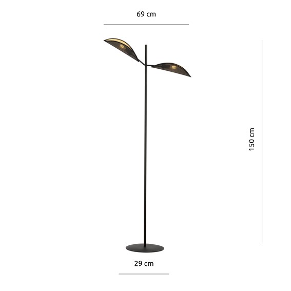 Lampa Podłogowa VENE LP2 Czarny/Złoty
