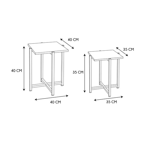 Zestaw 2 Stolików Kawowych LOKA Naturalny