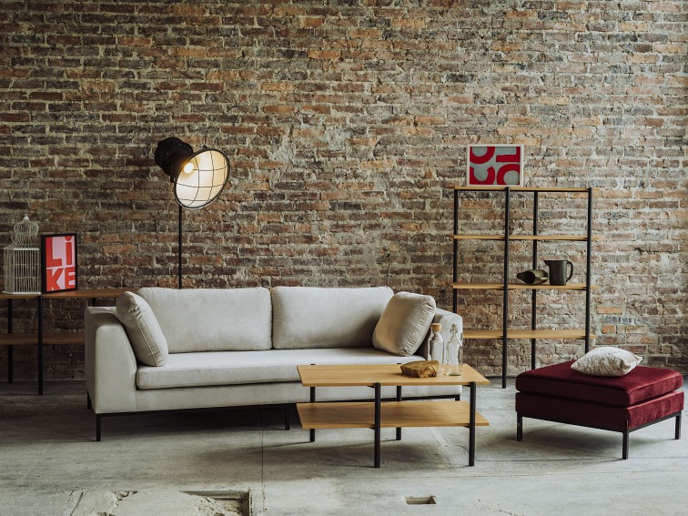 Regał Rave Basic 110x35 Dąb/Czarny