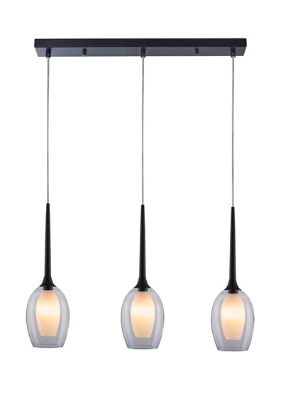 Lampa Wisząca ASTI 3L Clear Czarny
