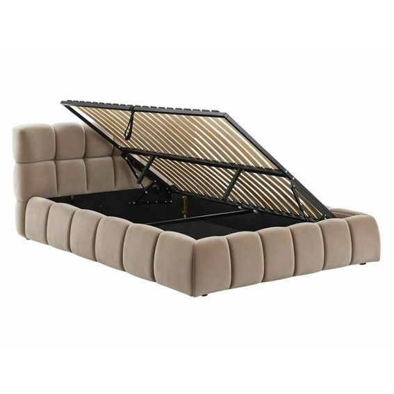 Łóżko PARMA Velvet 160x200cm Ciemny Beżowy