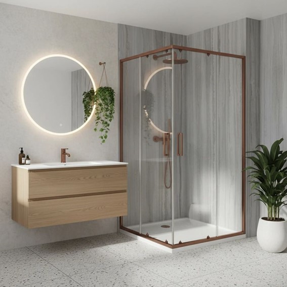 Kabina Prysznicowa CITY 80x100cm Miedź Szczotkowany