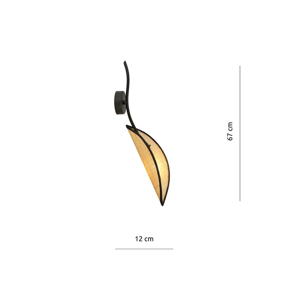 Kinkiet LOTUS K1 Czarny/Naturalny