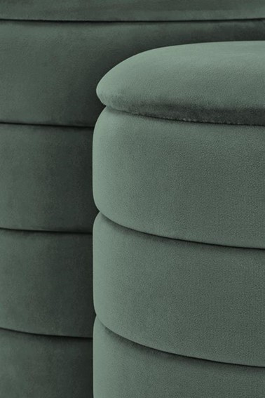 Zestaw 2 Puf PACHO Ciemny Zielony