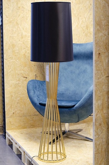 Lampa podłogowa HOLMES Złoty/Czarny