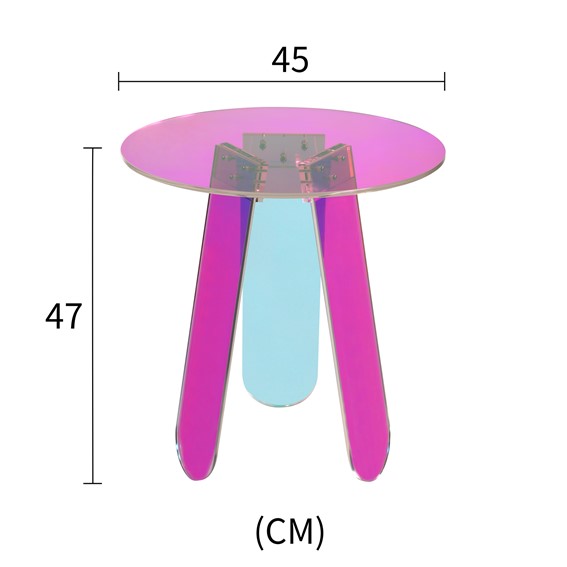 Stolik MODIG M75-45 fi45 Wielokolorowy/Transparentny