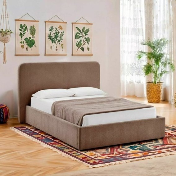 Łóżko LUMIA Raven 140x200cm Ciemny Beżowy