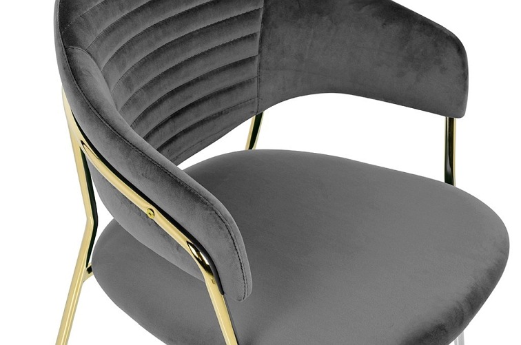 Krzesło NAOMI Szary/Złoty