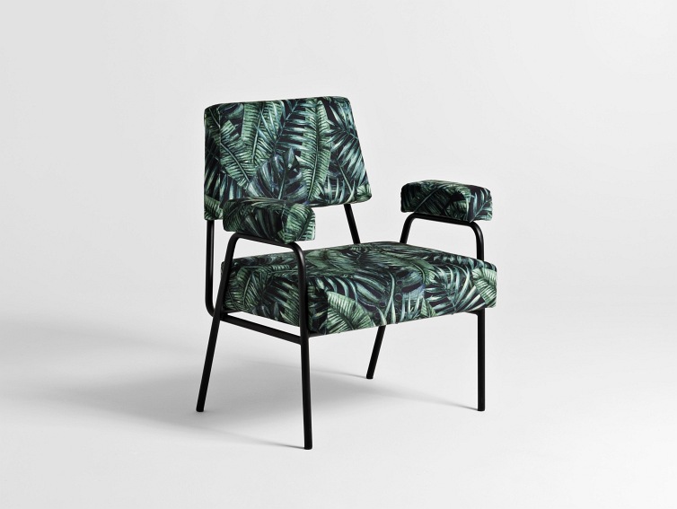 Fotel SIMPLE - tropical vibes(dar01), czarny