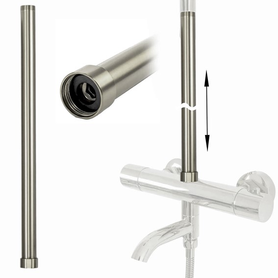 Przedłużka Do Zestawu Wannowo-Prysznicowego 50cm Nikiel Szczotkowany