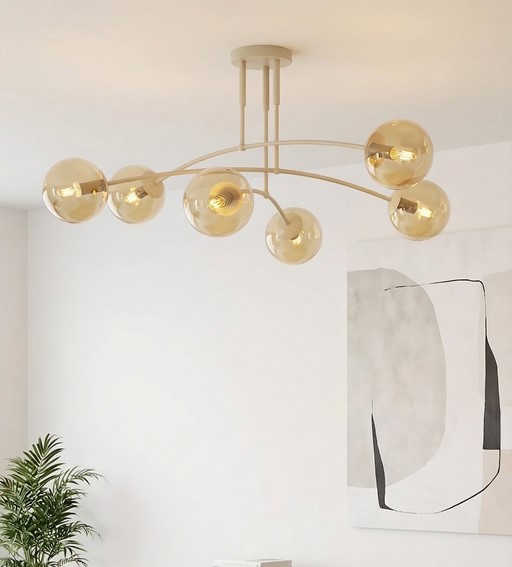 Lampa Sufitowa PREGOS 6 Beżowy/Miodowy