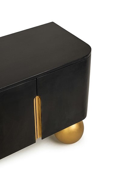 Szafka RTV ORGANIC Czarny/Złoty