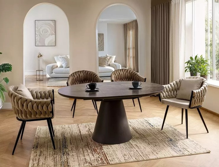 Krzesło NUVO Velvet Jasny Beżowy/Czarny Mat