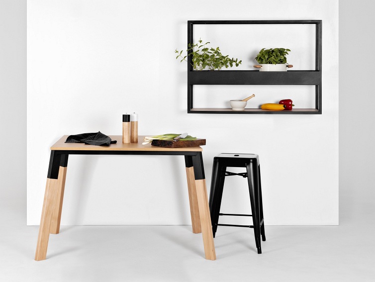 Regał Wiszący Herbarium 100x25x71 Dąb/Czarny