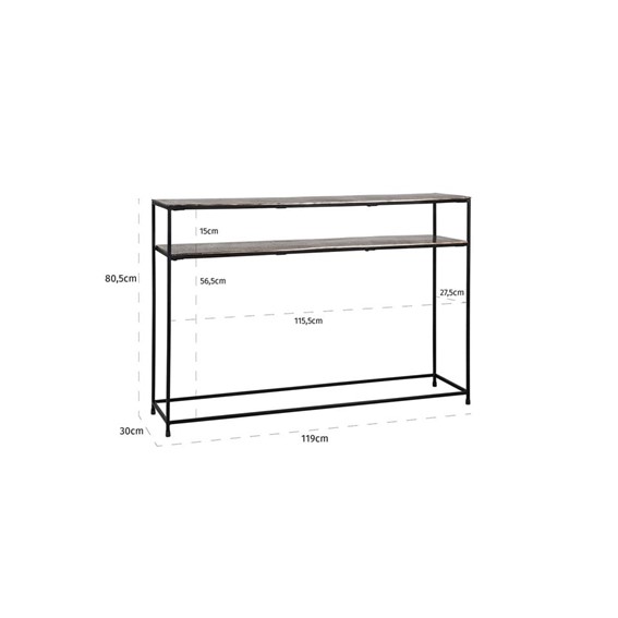 Konsola CHANDON Czarny/Złoty