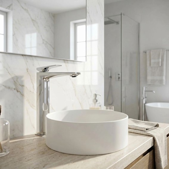 Bateria Umywalkowa Wysoka PRIME Chrom