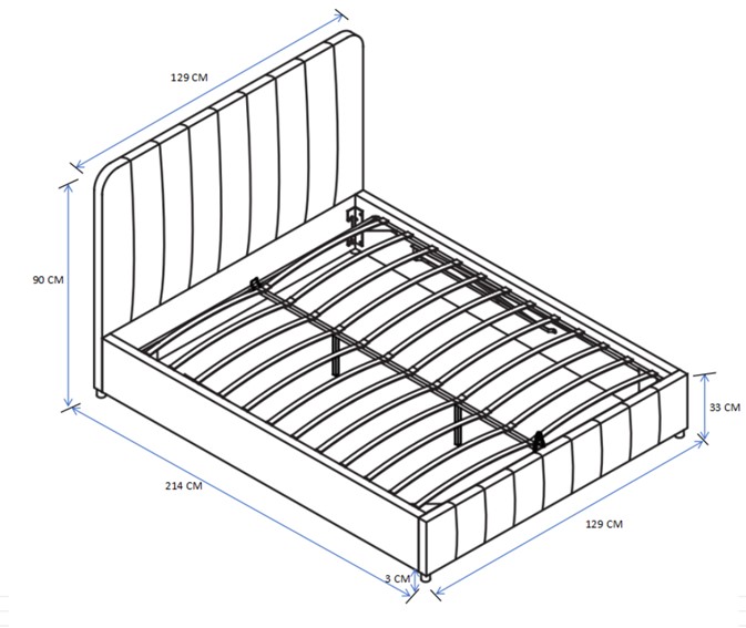Łóżko Tapicerowane LT3-FX 120x200 Szary