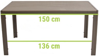 Stół Ogrodowy MODENA 150x90 Brązowy