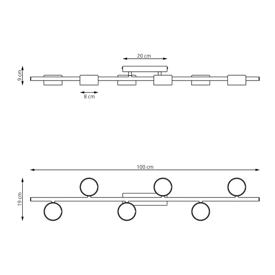Lampa Sufitowa BET 6 Czarny