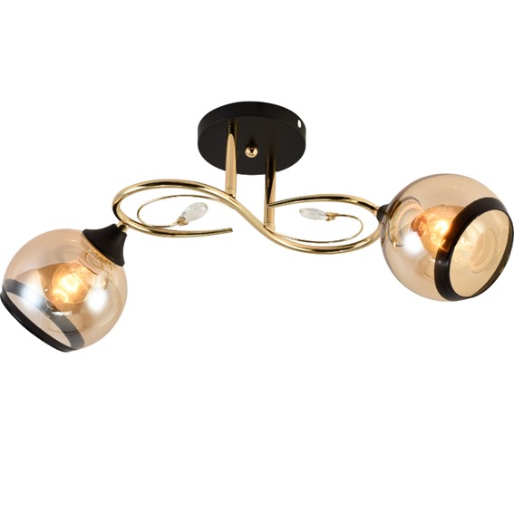 Żyrandol GABRIELLA 2 Chromowany/Bursztynowy