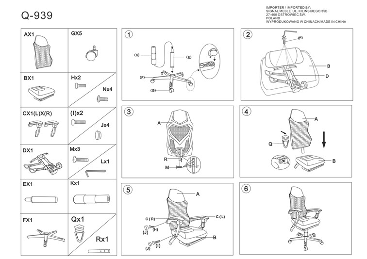 Fotel Gamingowy Obrotowy Q-939 Czarny/Szary