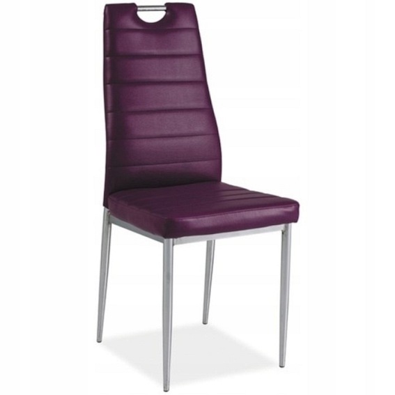 Krzesło H260 Ekoskóra Chrom/Fiolet