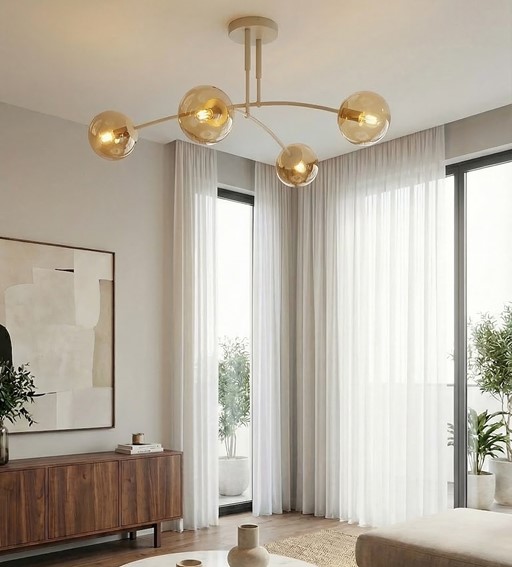 Lampa Sufitowa PREGOS 4 Beżowy/Miodowy