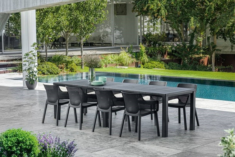 Podwójny Stół Ogrodowy Julie 295x90 Czarny